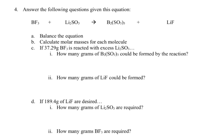 Bf3 li2so3 b2 so3 3 lif