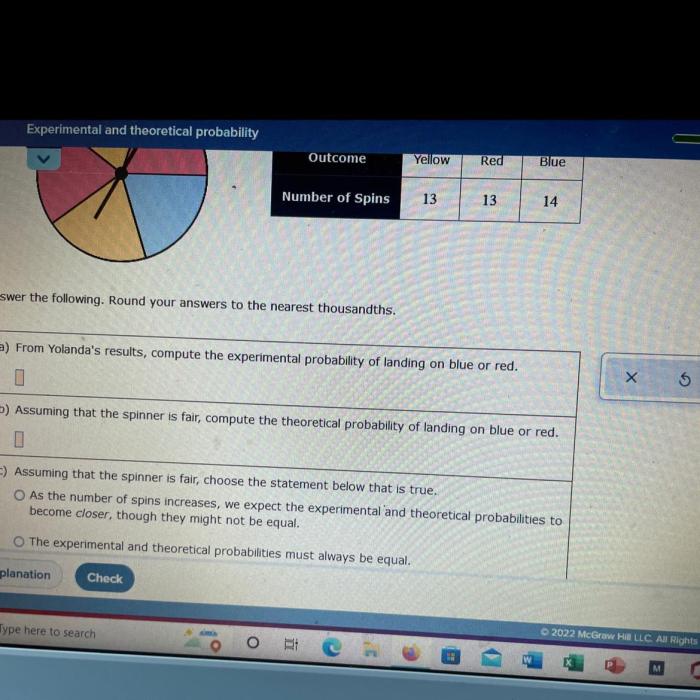 A spinner has three equally sized regions