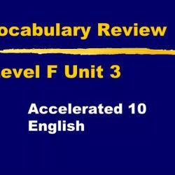 Vocabulary unit 3 level f